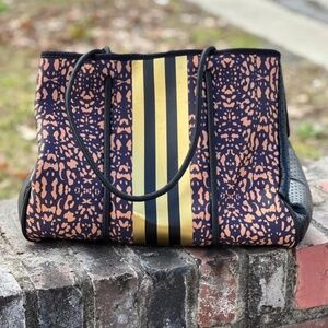 Brown Black and Gold Neoprene Tote Bags